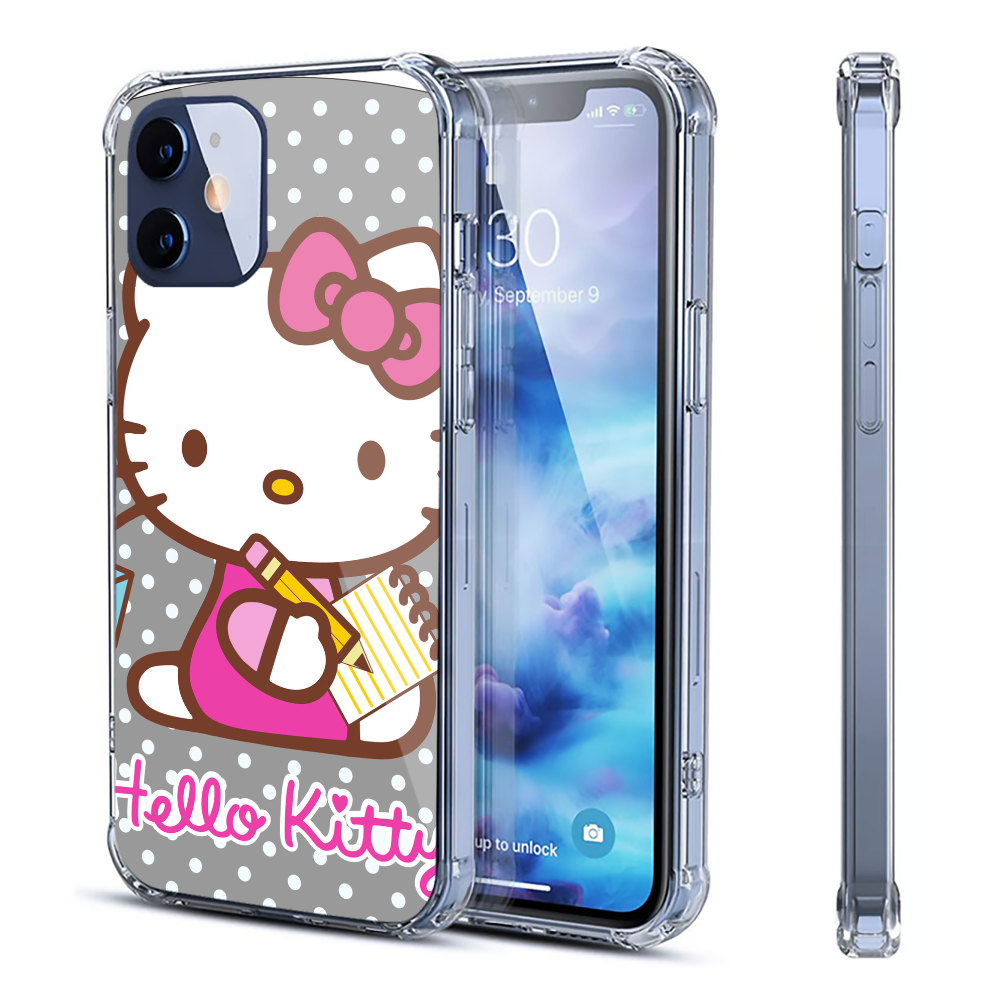 （画像用） Hello Kitty ハローキティ 【iPhone 12シリーズ対応】透明スマホケース（クリアソフトケース）
